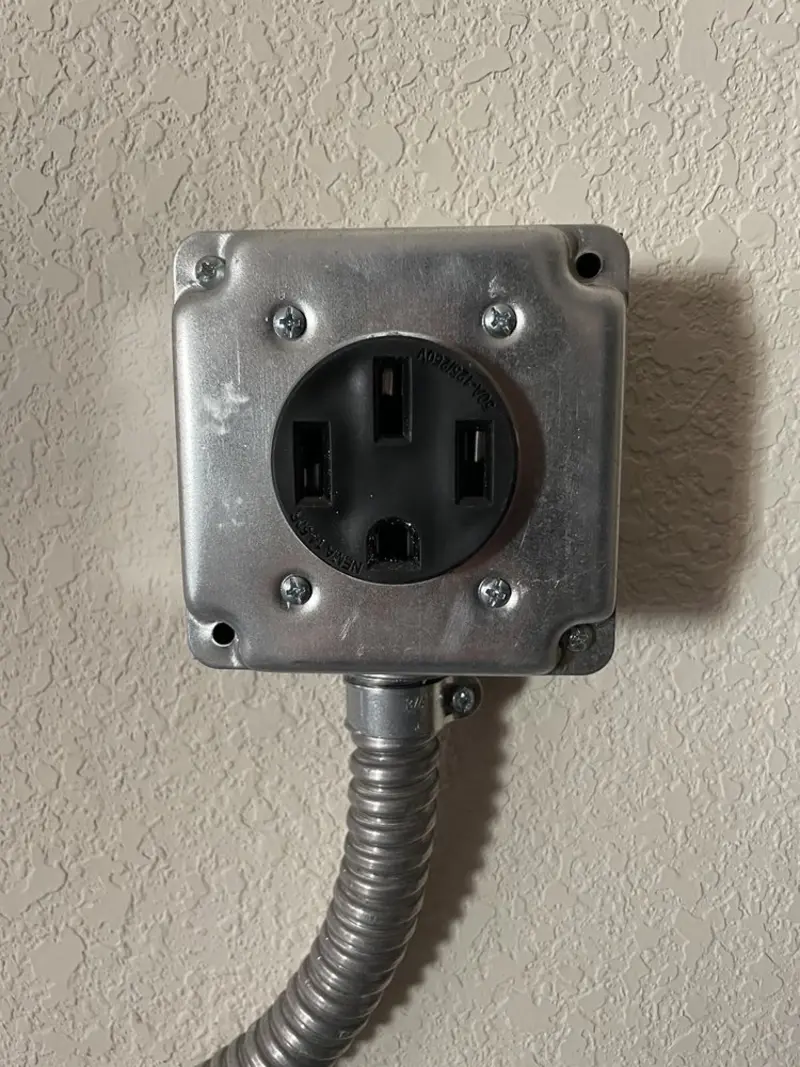 NEMA 14-50 outlet installed for Electrical Panel Upgrade in Foster